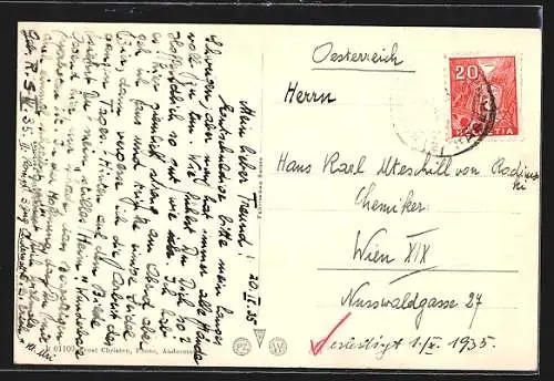 AK Andermatt, Ortsansicht von einem Berg aus