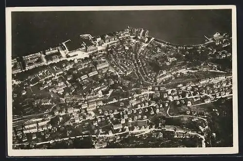 AK Neuchatel, Stadtansicht vom Flugzeug aus