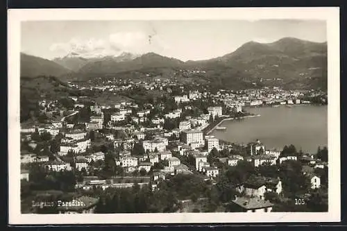 AK Lugano-Paradiso, Totalansicht aus der Vogelschau