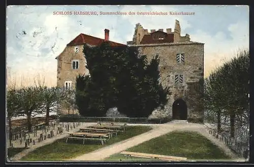 AK Habsburg, Schloss Habsburg mit Garten