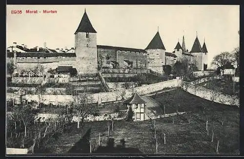 AK Morat-Murten, Stadtmauern im Ort