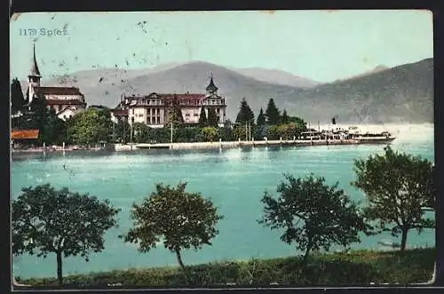 AK Spiez, Wasserpartie mit Dampfer