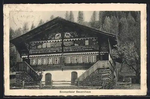 AK Zweisimmen, Simmentaler Bauernhaus