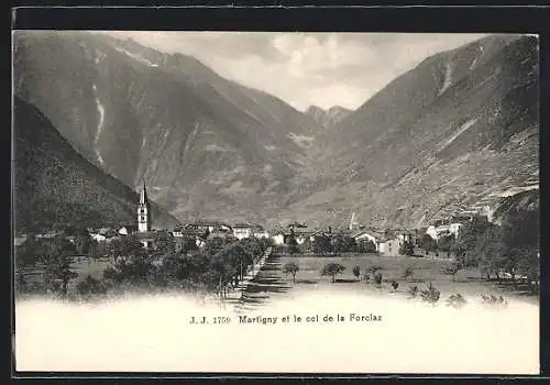 AK Martigny, Panorama et le col de la Forclaz