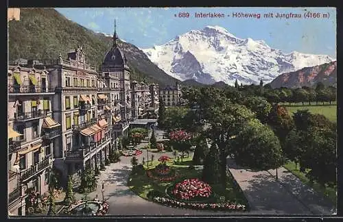 AK Interlaken, Höheweg mit Jungfrau
