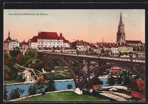 AK Bern, Kirchenfeldbrücke mit Kasino