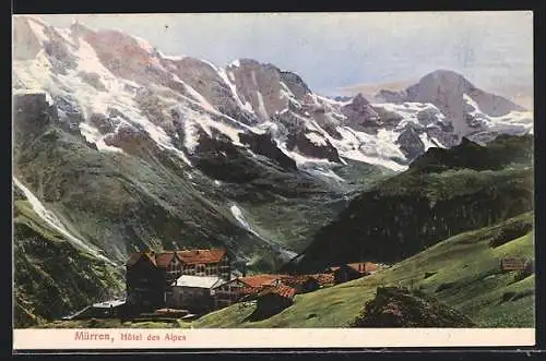 AK Mürren, Hotel des Alpes mit Umgebung