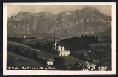 AK St. Gallen, Scheffelstein mit Säntis
