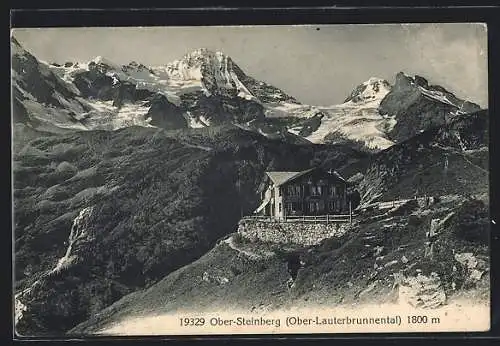 AK Ober-Steinberg (Ober-Lauterbrunnental), Blick zum Berggasthaus