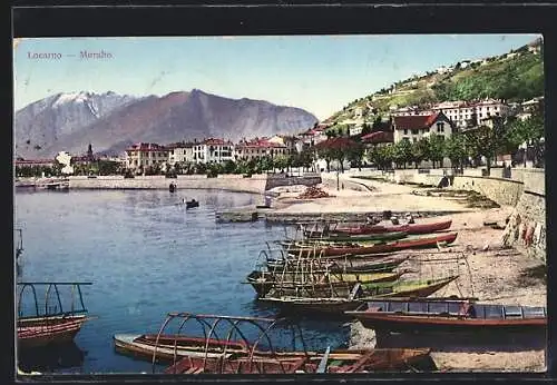 AK Locarno, Partie am See mit Booten