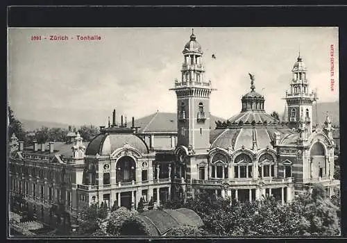 AK Zürich, Blick zur Tonhalle