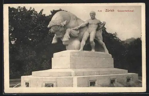 AK Zürich, Geiserdenkmal