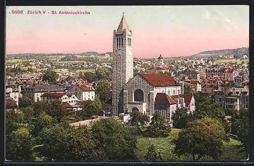 AK Zürich, St. Antoniuskirche