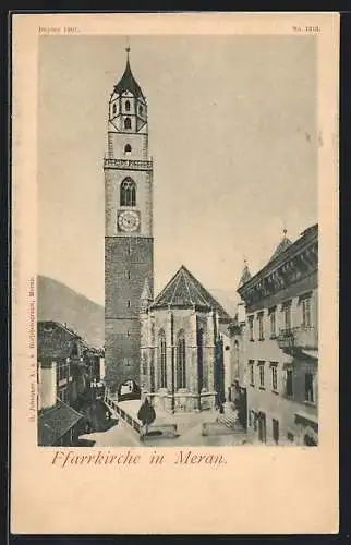 AK Meran, Blick zur Pfarrkirche
