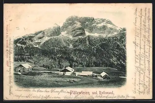 AK Plätzwiesen, Ortsansicht mit Rothwand