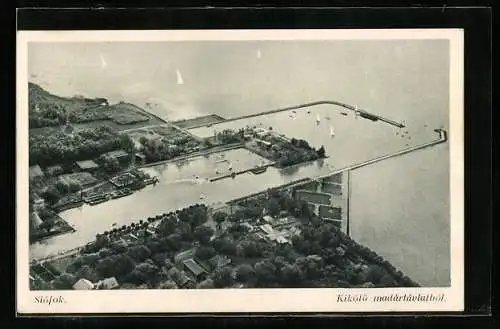 AK Siófok, Hafen aus der Vogelschau