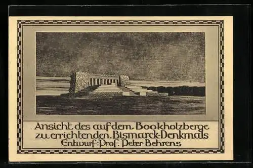 Künstler-AK Ganderkesee, Auf dem Bookholzberg zu errichtendes Bismarck-Denkmal
