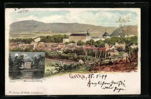 Lithographie Gotha, Museum Durchblick, Totalansicht