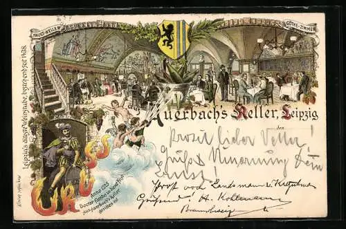 Lithographie Leipzig, Gasthaus Auerbach's Keller