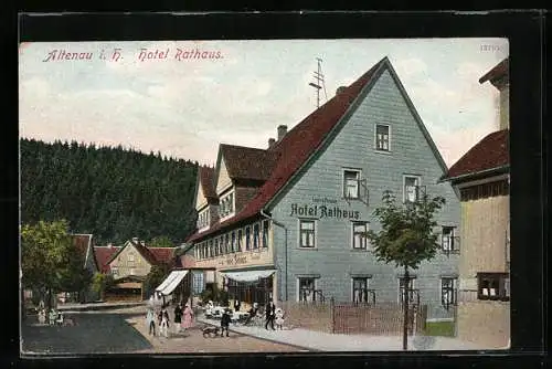 AK Altenau / Harz, Hotel Rathaus mit Leuten