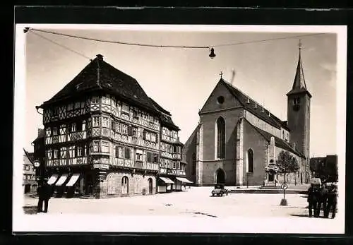 AK Mosbach / Baden, Palmsches Haus und Kirche