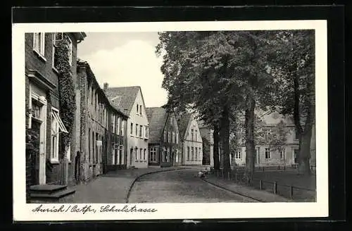 AK Aurich / Ostfriesland, Blick in die Schulstrasse