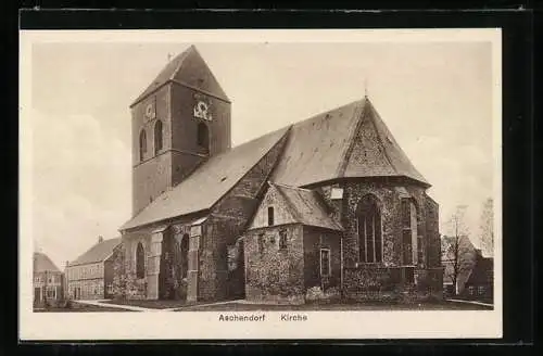 AK Aschendorf / Papenburg, Blick auf die Kirche