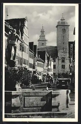 AK Bad Mergentheim, Brunnen in der Burgstrasse