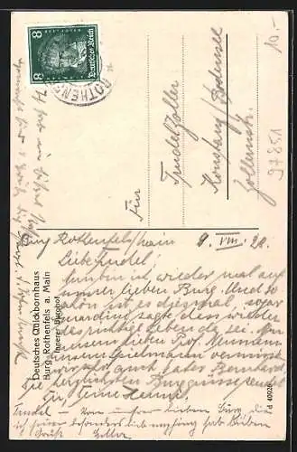 AK Rothenfels a. Main, innerer Burghof u. Bergfried