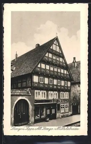 AK Lemgo, Fachwerkhaus in der Mittelstrasse