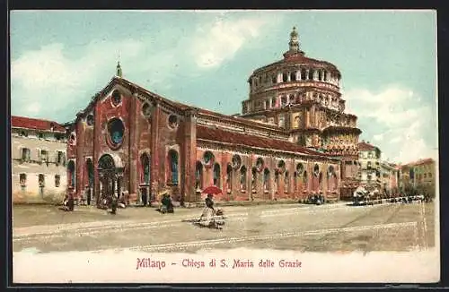 Lithographie Milano, Chiesa di S. Maria delle Grazie, Fehldruck