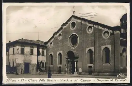 AK Milano, Chiesa delle Grazie, Facciata del Tempio e Ingresso al Cenacolo