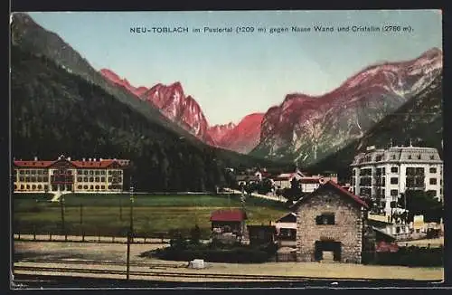 AK Neu Toblach, Ortsansicht gegen Nasse Wand und Cristallin
