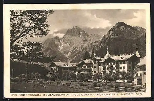 AK Schluderbach, Hotel Monte Cristallo und Croda Rossa