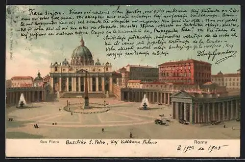 Lithographie Roma, San Pietro