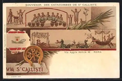AK Roma, Souvenir des Catacombes de St. Calliste