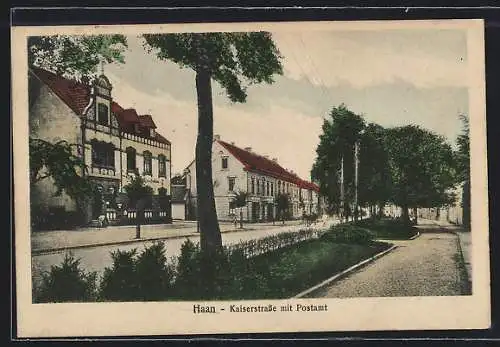 AK Haan, Kaiserstrasse mit Postamt