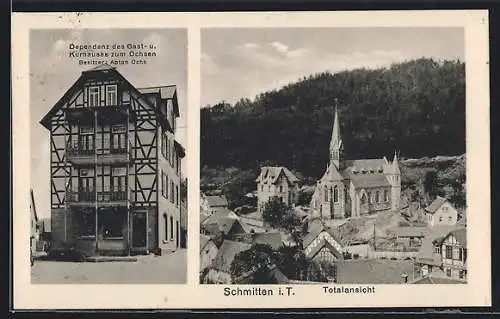 AK Schmitten i. T., Gasthaus zum Ochsen, Inh. Anton Ochs, Totalansicht