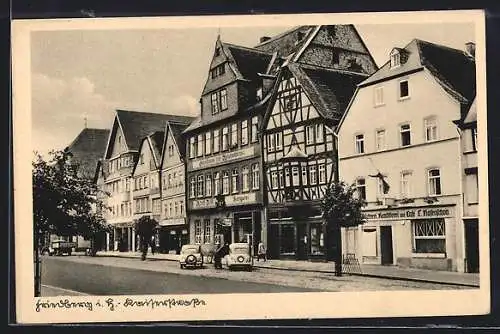 AK Friedberg / Hessen, Kaiserstrasse mit Gasthaus zur Reichkrone, Bes. Adolf Böll