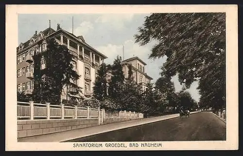 AK Bad Nauheim, Strasse am Sanatorium Groedel