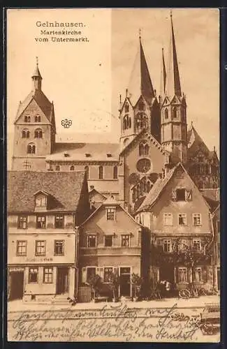 AK Gelnhausen, Marienkirche vom Untermarkt