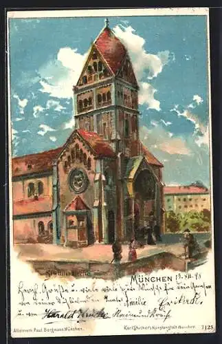 Lithographie München, Partie an der St. Annakirche