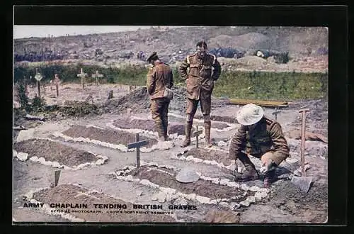 AK Army Chaplain tending British Graves