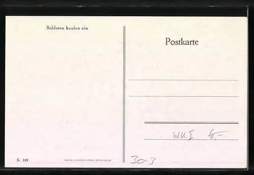 AK Soldaten in Uniform an einem Markt