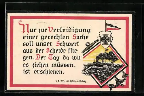 AK Kriegsschiff der deutschen Kriegsmarine auf See