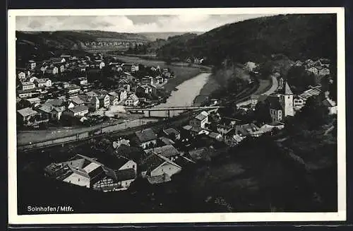 AK Solnhofen, Totalansicht vom Berg aus