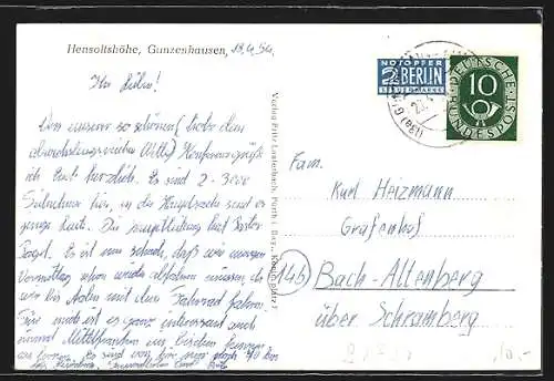 AK Gunzenhausen, Blick auf die Hensoltshöhe