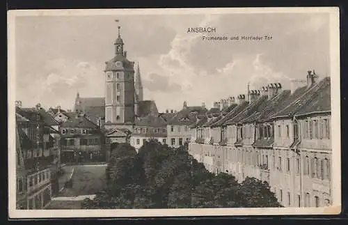 AK Ansbach, Promenade und Herrieder Tor