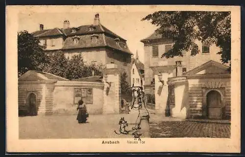 AK Ansbach / Mfr., Partie am Neuen Tor