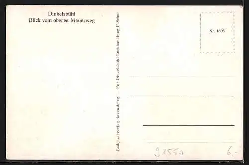 Künstler-AK J. Marschall: Dinkelsbühl, Blick vom oberen Mauerweg